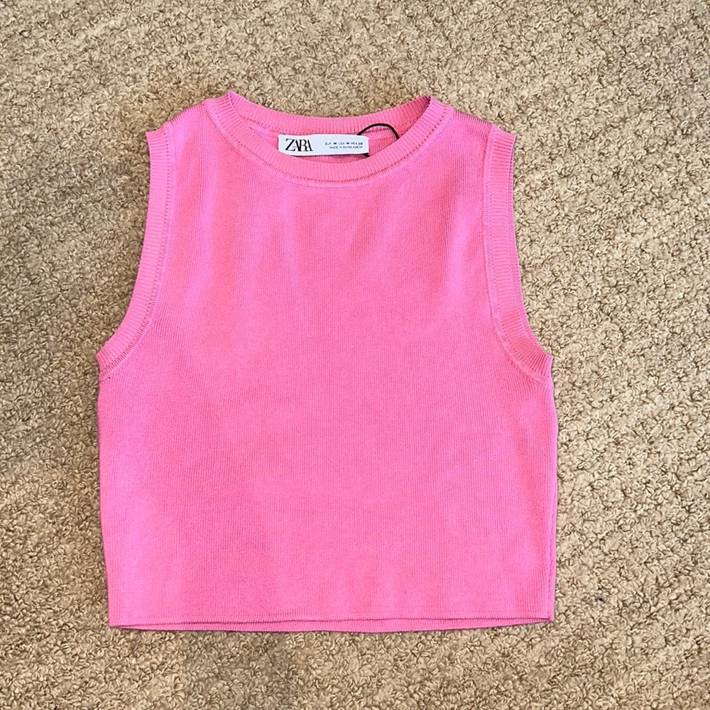 Pink sweater vest tank top